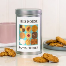 This House Loves Cookies Tin with a Dozen Biscuits