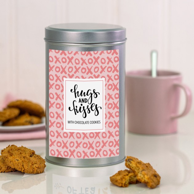 Hampers and Gifts to the UK - Send the Hugs Kisses and Cookies Tin with a Dozen Biscuits