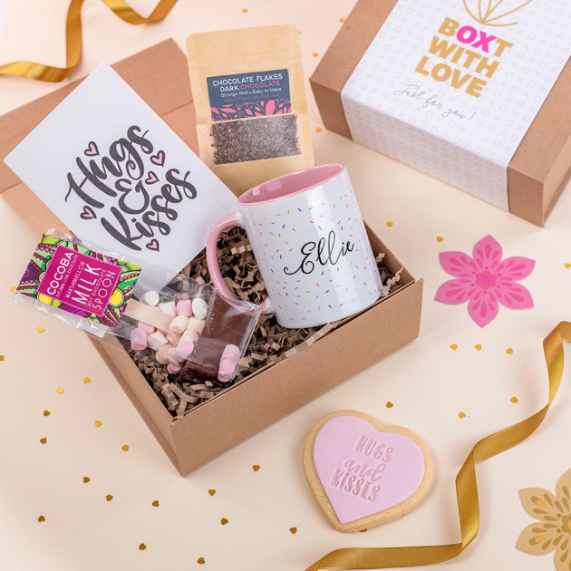Hampers and Gifts to the UK - Send the Hugs and Kisses Hot Chocolate Gift Set