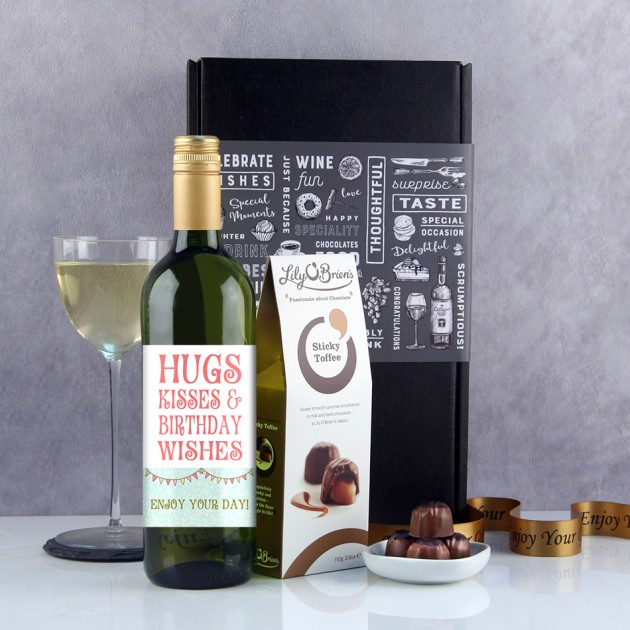 Hampers and Gifts to the UK - Send the Hugs and Kisses Wine Gift 