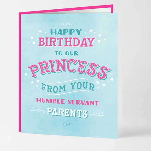 Hampers and Gifts to the UK - Send the Happy Birthday Princess To Our Princess Card