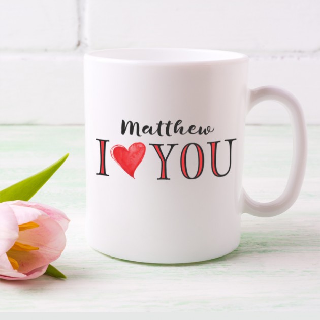 Hampers and Gifts to the UK - Send the Personalised Any Name I Heart You Mug