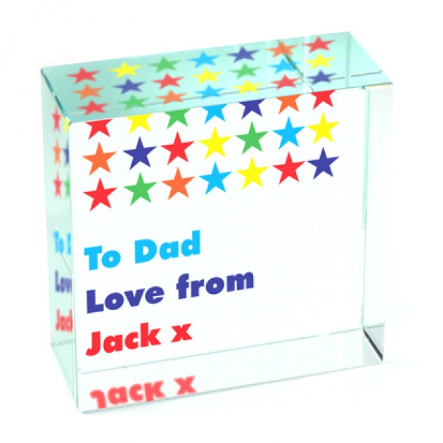 Hampers and Gifts to the UK - Send the Personalised Multicoloured Star Glass Token
