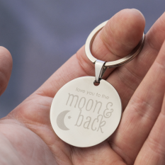 Hampers and Gifts to the UK - Send the Personalised 'Love You to the Moon and Back' Keyring