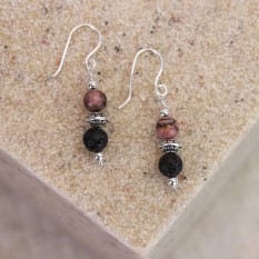 Hampers and Gifts to the UK - Send the Lava Bead Drop Wire Earrings