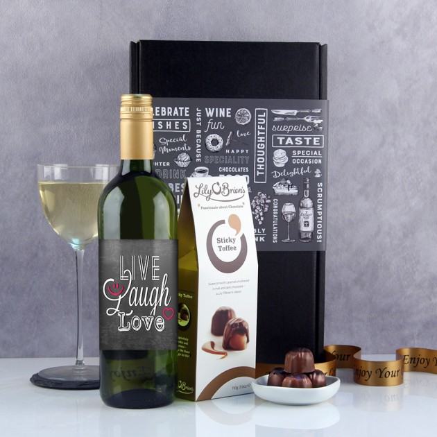 Hampers and Gifts to the UK - Send the Live Laugh Love and Drink Wine Gift 