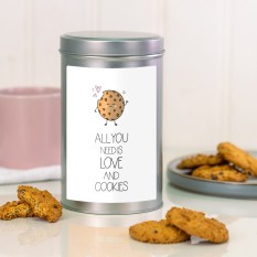 Hampers and Gifts to the UK - Send the All You Need is Love and Cookies Tin with a Dozen Biscuits