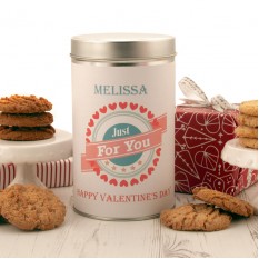 Hampers and Gifts to the UK - Send the Personalised Love Cookies Tin