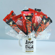 Hampers and Gifts to the UK - Send the Love You Dad Malteser & Mars Mug Bouquet