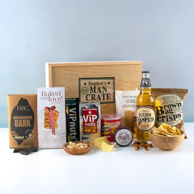 Hampers and Gifts to the UK - Send the Personalised With Love Man Crate