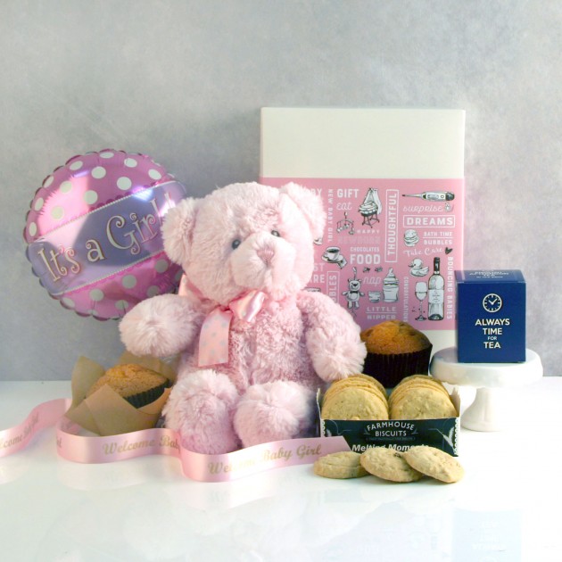 Hampers and Gifts to the UK - Send the It's A Girl Tea & Biscuits Hamper