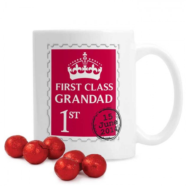Hampers and Gifts to the UK - Send the Personalised 1st Class Grandad  Mug