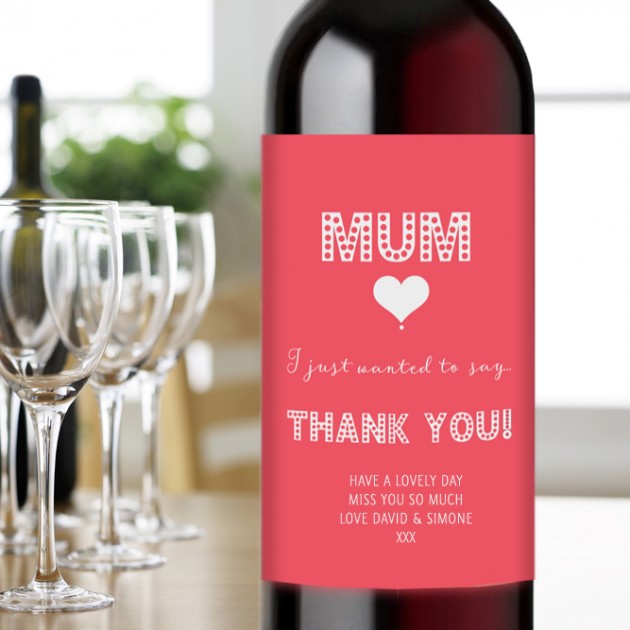 Hampers and Gifts to the UK - Send the Thank You Mum Wine Gift 