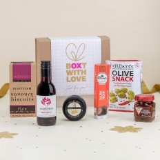 Hampers and Gifts to the UK - Send the Cheese and Wine Treat Box - Red
