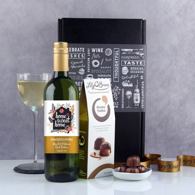 Hampers and Gifts to the UK - Send the Personalised New Home Wine Gift 