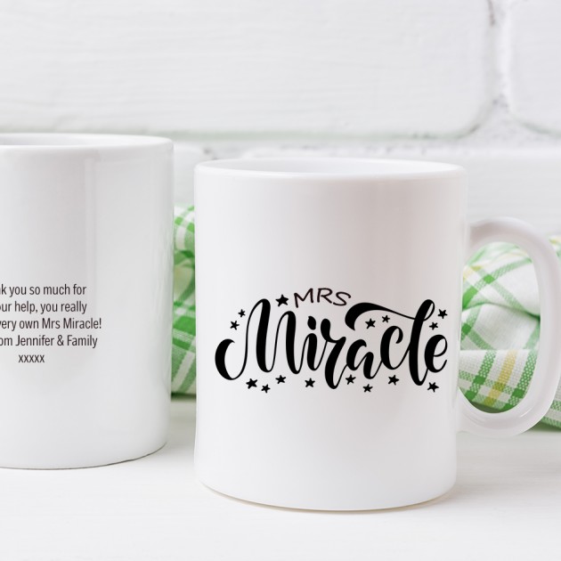 Hampers and Gifts to the UK - Send the Personalised Mrs Miracle Mug
