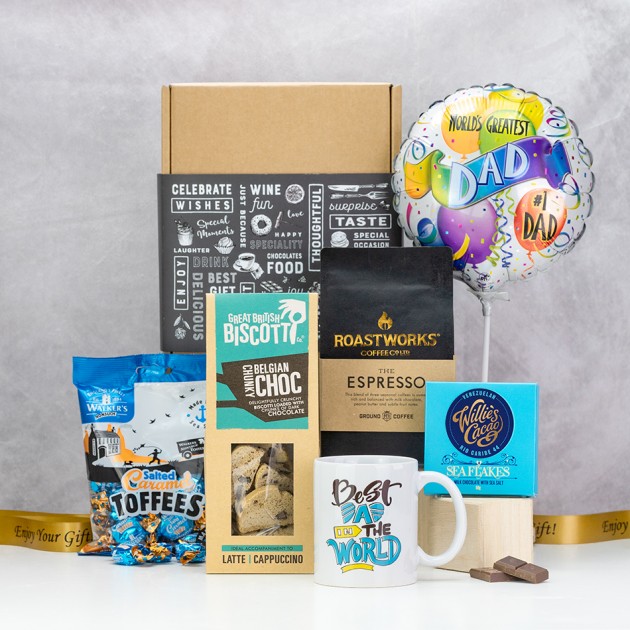Hampers and Gifts to the UK - Send the Best Dad In The World Coffee Hamper