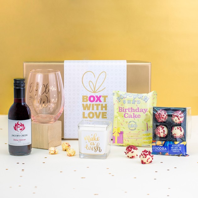 Hampers and Gifts to the UK - Send the On Cloud Wine Birthday Gift Box - Red
