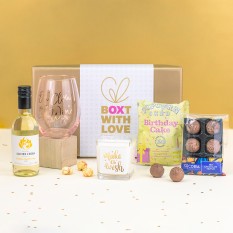 Hampers and Gifts to the UK - Send the On Cloud Wine Birthday Gift Box - White