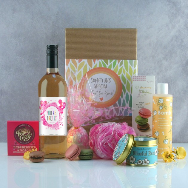 Hampers and Gifts to the UK - Send the You're Pretty Wine and Chocolate Pamper Hamper