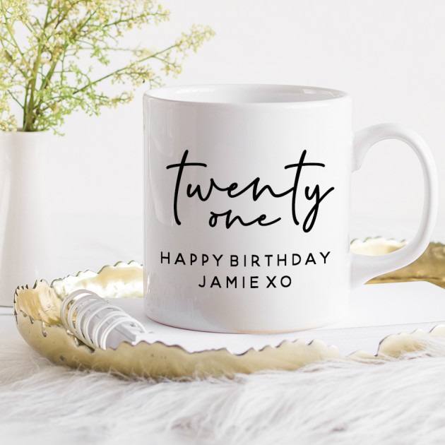 Hampers and Gifts to the UK - Send the Personalised Birthday Mug - Twenty One