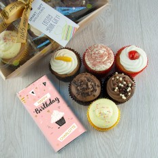 Hampers and Gifts to the UK - Send the Personalised Happy Birthday Heavenly Cupcakes