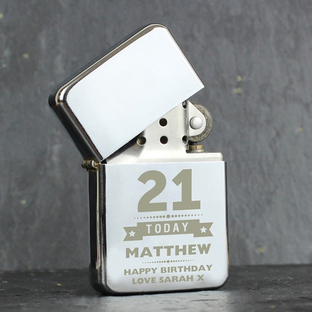 Hampers and Gifts to the UK - Send the Personalised Any Age Birthday Lighter