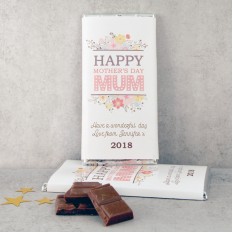 Hampers and Gifts to the UK - Send the Personalised Happy Mother's Day Chocolate Bar 