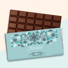 Hampers and Gifts to the UK - Send the Personalised Reindeer Chocolate Bar