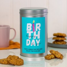 Hampers and Gifts to the UK - Send the Personalised Happy Birthday To You Biscuit Tin