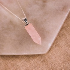 Hampers and Gifts to the UK - Send the Rose Quartz Pillar Pendant