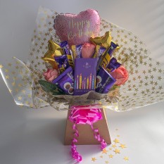Hampers and Gifts to the UK - Send the Hearts, Stars, and Sweet Surprises Chocolate Bouquet 