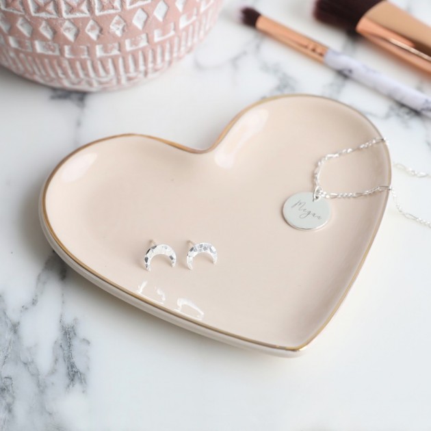 Hampers and Gifts to the UK - Send the Heart Shape Pink Trinket Dish