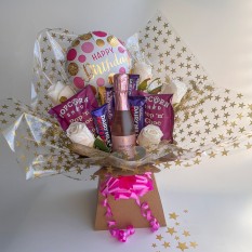 Hampers and Gifts to the UK - Send the Rosé  Prosecco and Chocolate Ensemble Bouquet