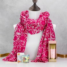 Hampers and Gifts to the UK - Send the Fuchsia Scarf with Bohemia Floral Scents