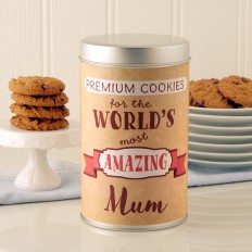 Hampers and Gifts to the UK - Send the Personalised Premium Cookies Tin with a Dozen Cookies