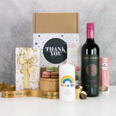 Hampers and Gifts to the UK - Send the Personalised Rainbow Candle Thank You Hamper