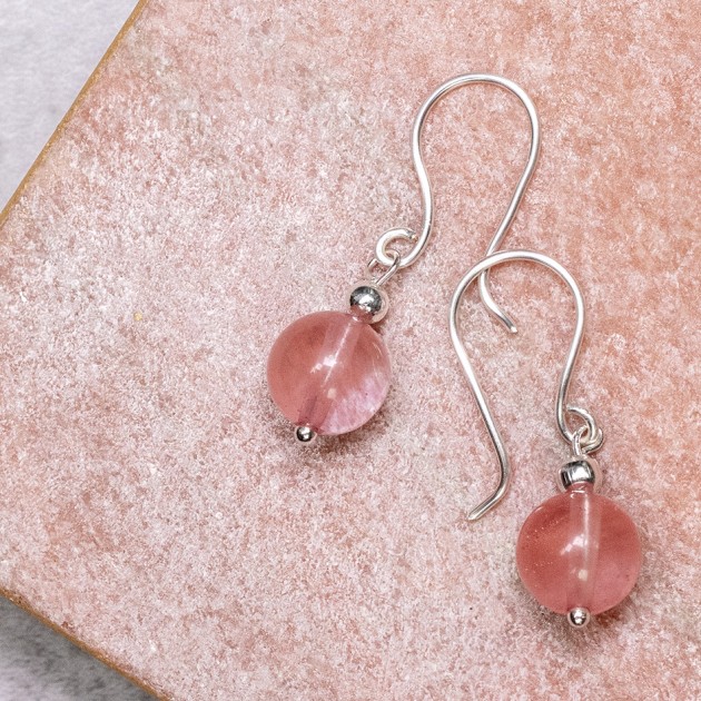 Hampers and Gifts to the UK - Send the Cherry Quartz Drop Earrings