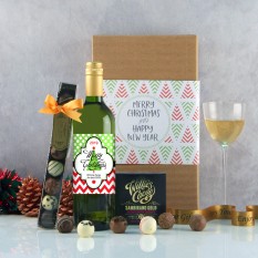 Hampers and Gifts to the UK - Send the Christmas Wine Gifts - Dots and Chevrons 