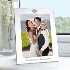 Hampers and Gifts to the UK - Send the Silver Wedding Anniversary Photo Frame