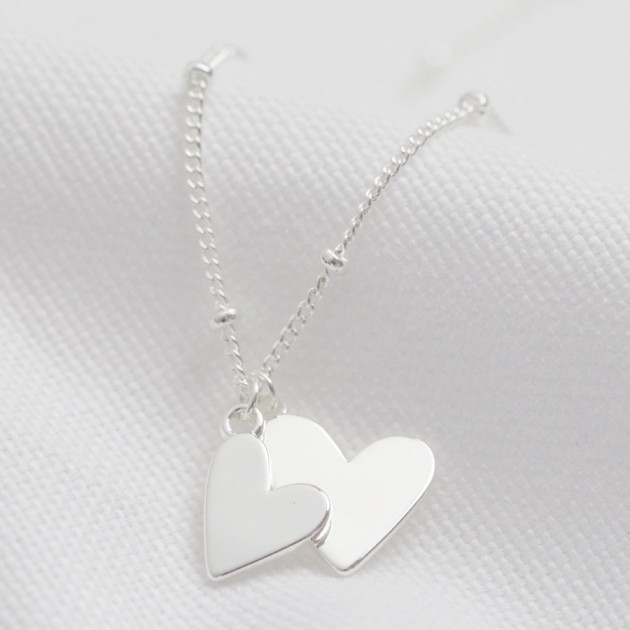 Hampers and Gifts to the UK - Send the Falling Double Hearts Necklace