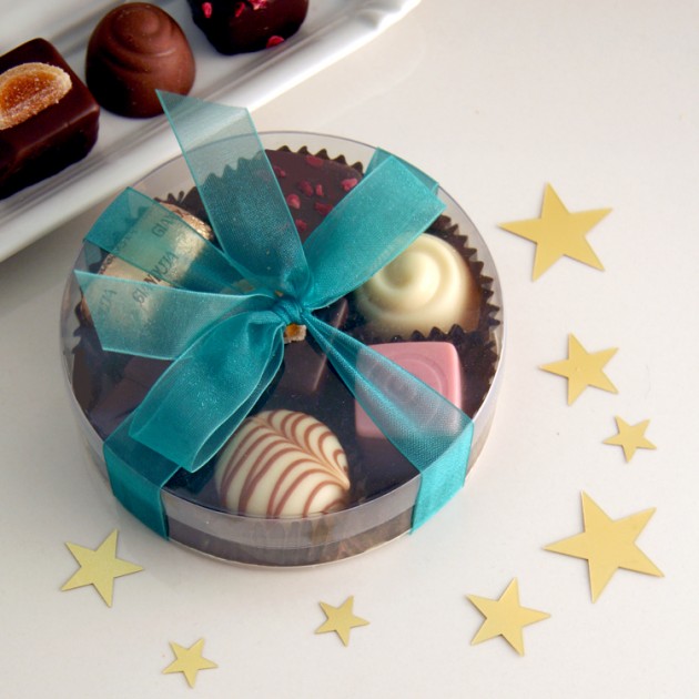 Hampers and Gifts to the UK - Send the Chocolate Assortment - Small Round Gift Box