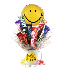 Hampers and Gifts to the UK - Send the Smile and Be Happy Chocolate Medley Bouquet In A Mug