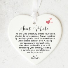 Hampers and Gifts to the UK - Send the Soulmate Heart Ceramic Keepsake