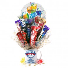 Hampers and Gifts to the UK - Send the Super Dad Chocolate Medley Bouquet In A Mug