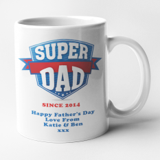 Hampers and Gifts to the UK - Send the Personalised Super Dad Mug
