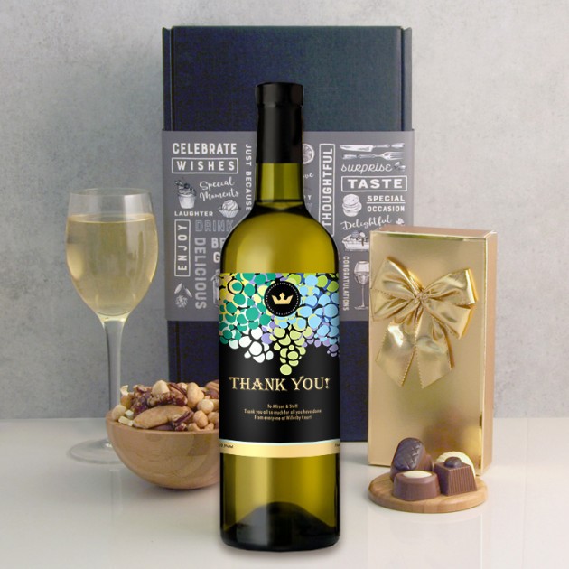 Hampers and Gifts to the UK - Send the Thank You Gold Crest Wine Gift 