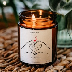 Hampers and Gifts to the UK - Send the Personalised Heartfelt Connection Romantic Candle 