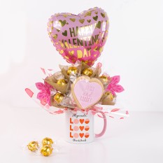 Hampers and Gifts to the UK - Send the All You Need is Love Chocolate Mug Bouquet 