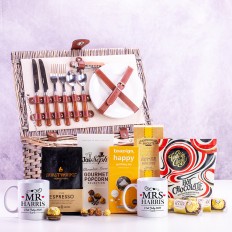 Blissful Wedding Hamper with Personalised Mr and Mrs Mugs